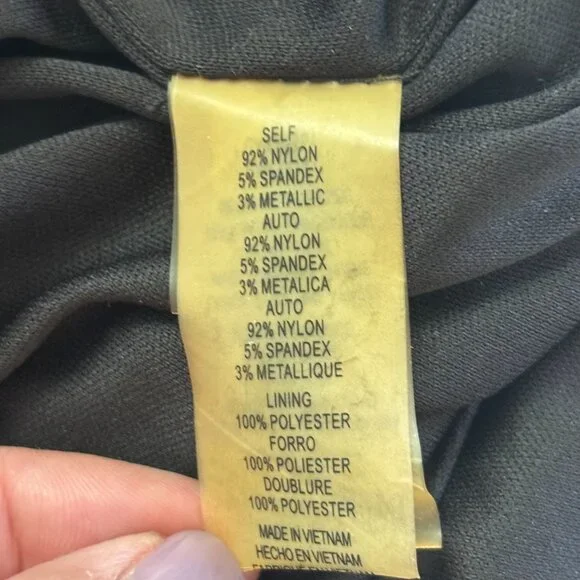 Vince Camuto Gold Sequin Cowl Neck Sleeveless Cocktail Sheath Dress - Size 12 - Picture 9 of 11